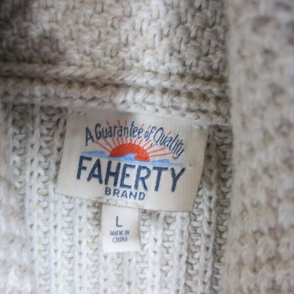 Faherty Mens Shawl Collar Neck Cotton Cashmere Blend Cardigan Large Marl… - Picture 8 of 9